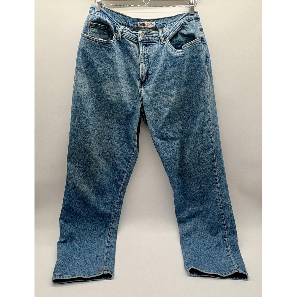 Faded Glory Jeans Womens 16 Light Wash Blue Stretch Denim Straight Leg 5 Pocket